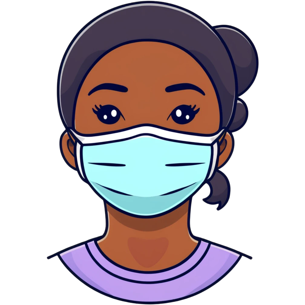 Black girl with face mask skincare emoji