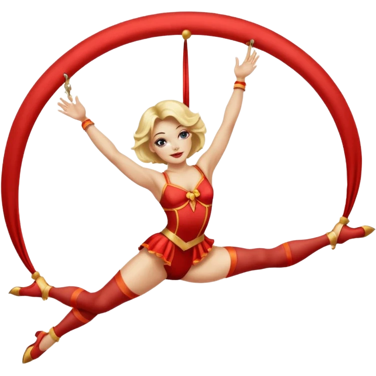 a blonde female circus performer on aerial silk emoji