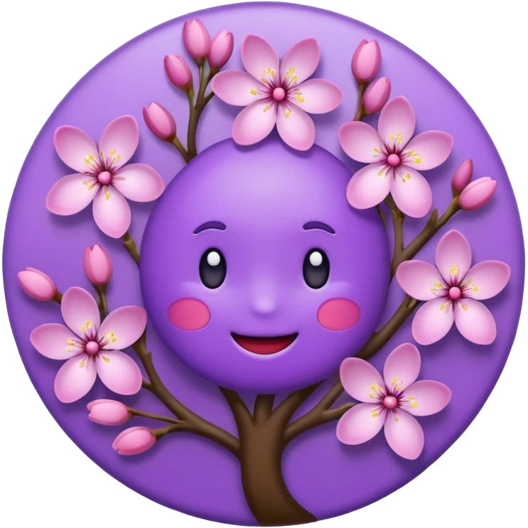 purple emoji - cherry blossoms emoji
