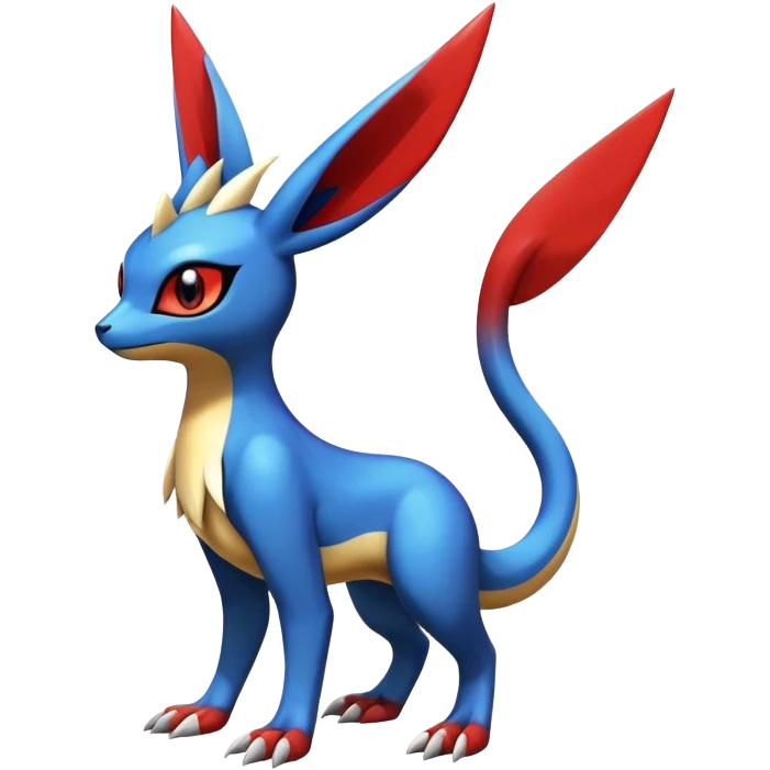 Cute Shiny Exotic Colorful Guilmon-Latias-Koraidon-Umbreon-Fakémon-hybrid-creature (full body)  emoji