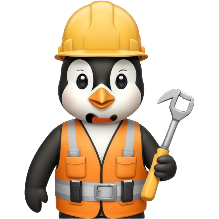 Penguin Construction Worker emoji