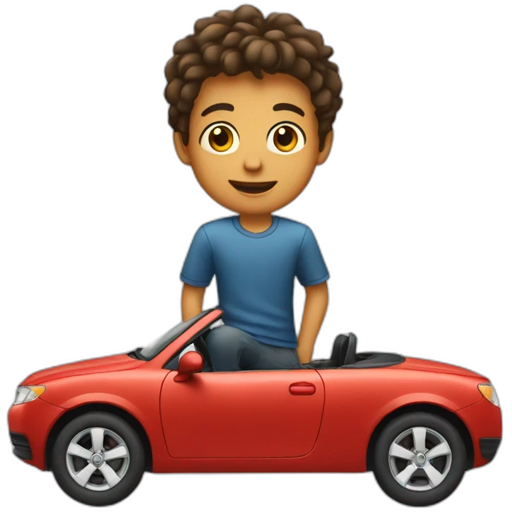 a boy on a car emoji