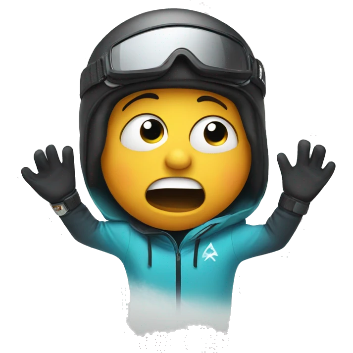 Shocked snowboarder emoji