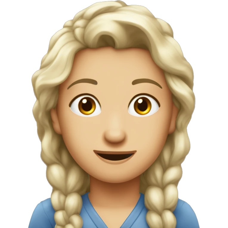 Девушка со средними рыжими волосами и карими глазами emoji