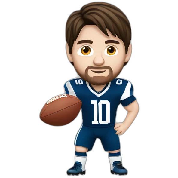 Lionel messi playing american football emoji