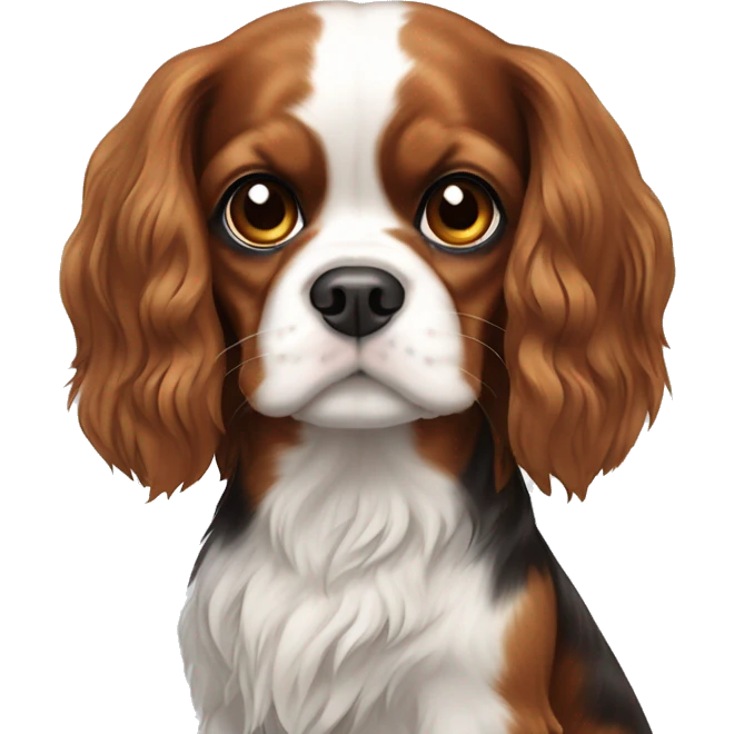 Cavalier King Charles spaniel and brunette girl emoji