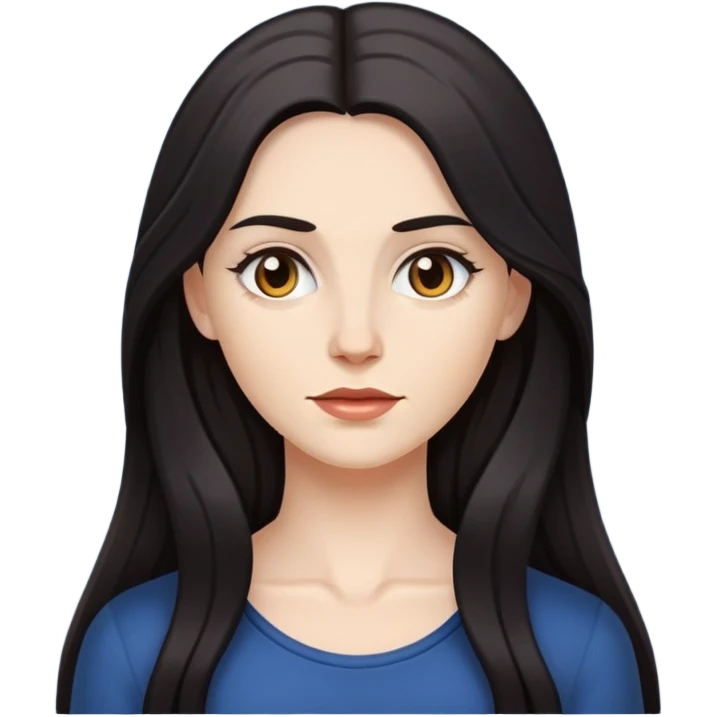 white woman with long dark hair  emoji