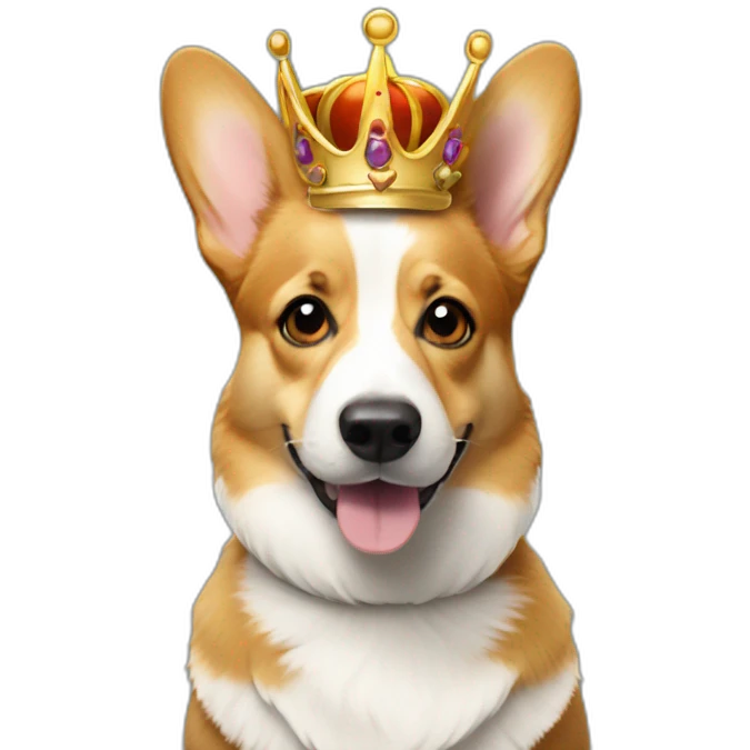 corgi with crown emoji