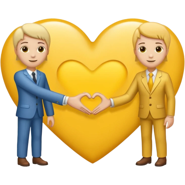 hand shake + yellow small Heart emoji