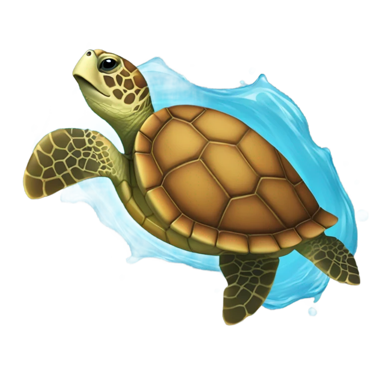 Sea turtle swimming emoji