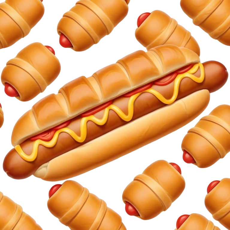 Mini hotdog in a croissant  emoji