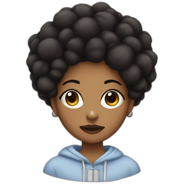 sick girl with 2 afro puffs  emoji