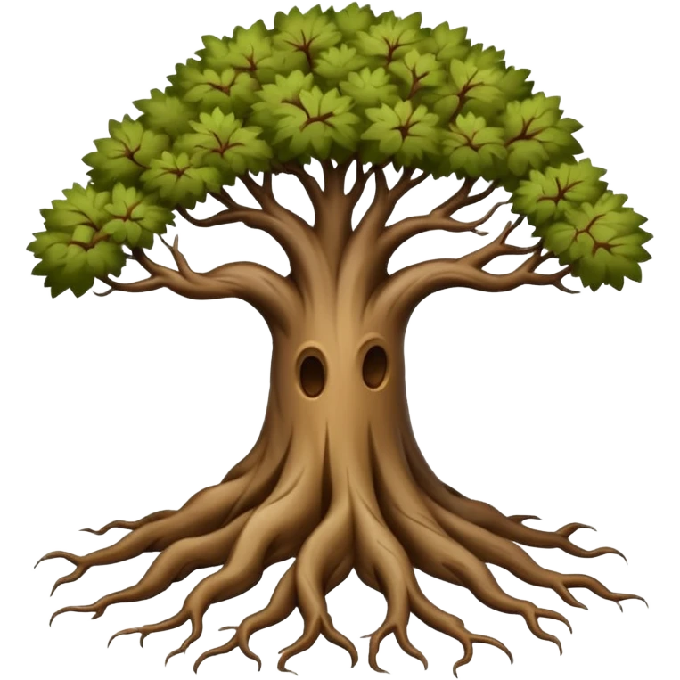 Tree with roots spreading  emoji