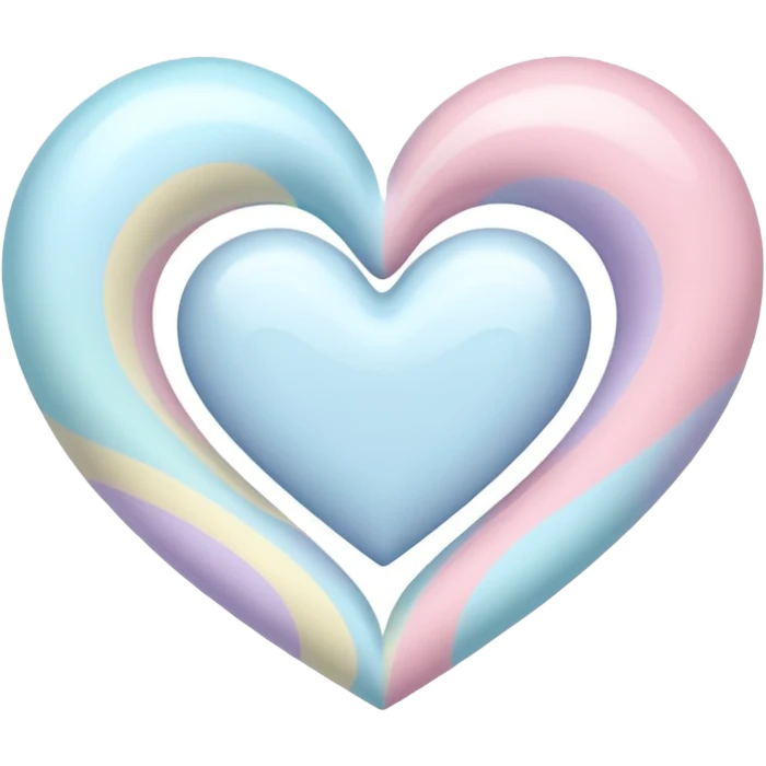 white heart with pastel swirl emoji