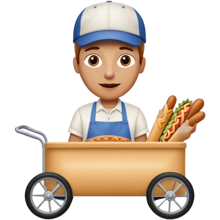 hotdog seller in New York with cart emoji