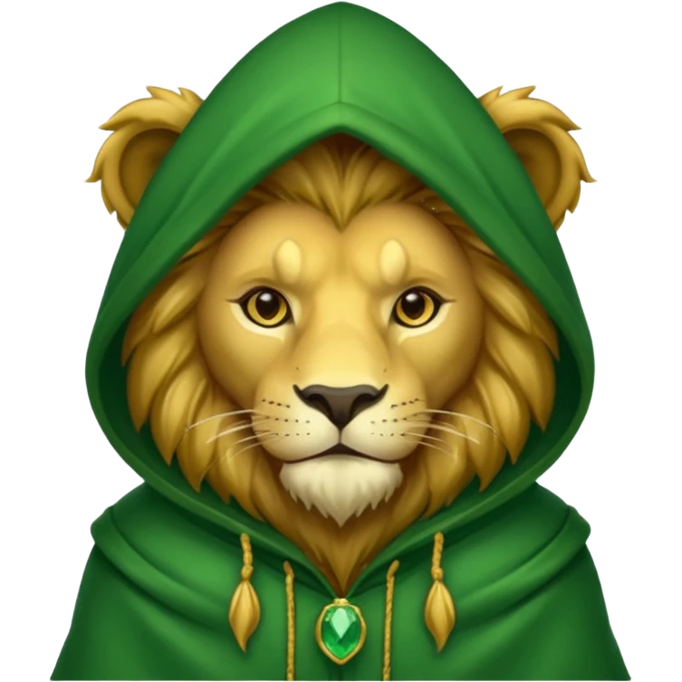 green Hooded lion  emoji