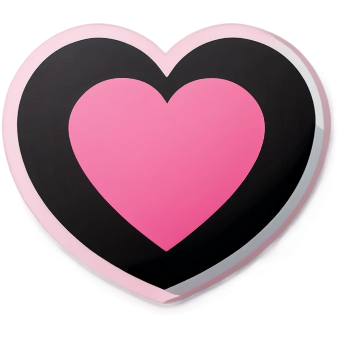 Pink Heart with Black emoji