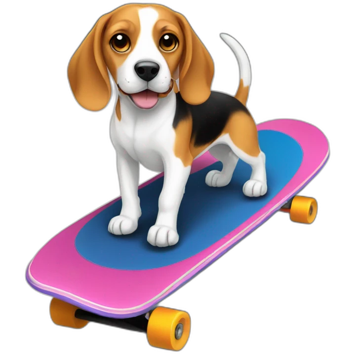 Beagle on skateboard  emoji