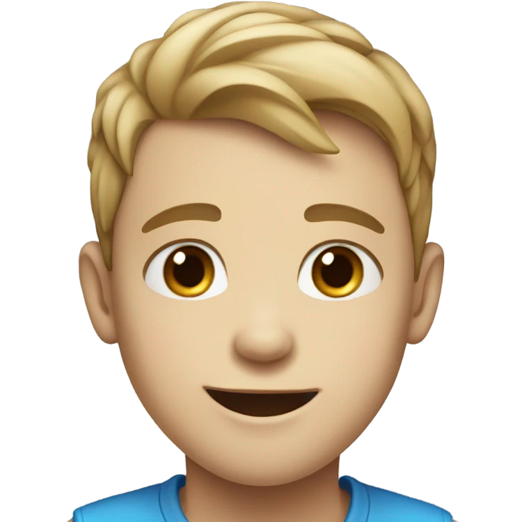 smiling boy with blue eyes closed mouth emoji