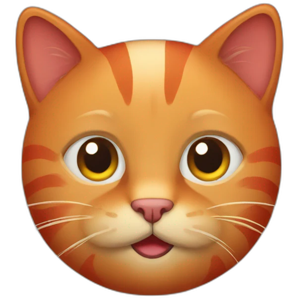 Red cat saludando emoji