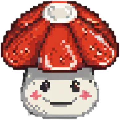 Super Mario red mushroom power-up emoji
