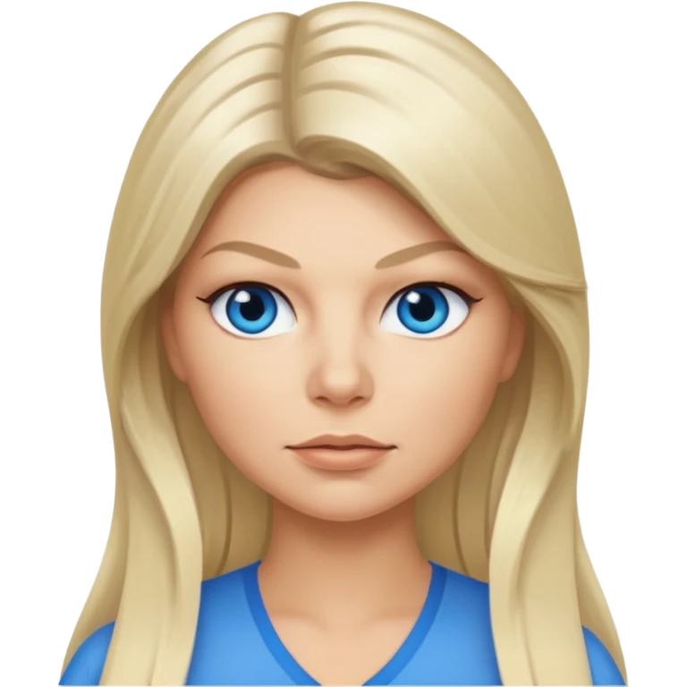 Fergie with blue eyes, long light blonde hair emoji