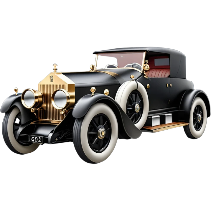 Ornate but stealth 1912 Darth Vader Rolls Royce sports coupe car  emoji