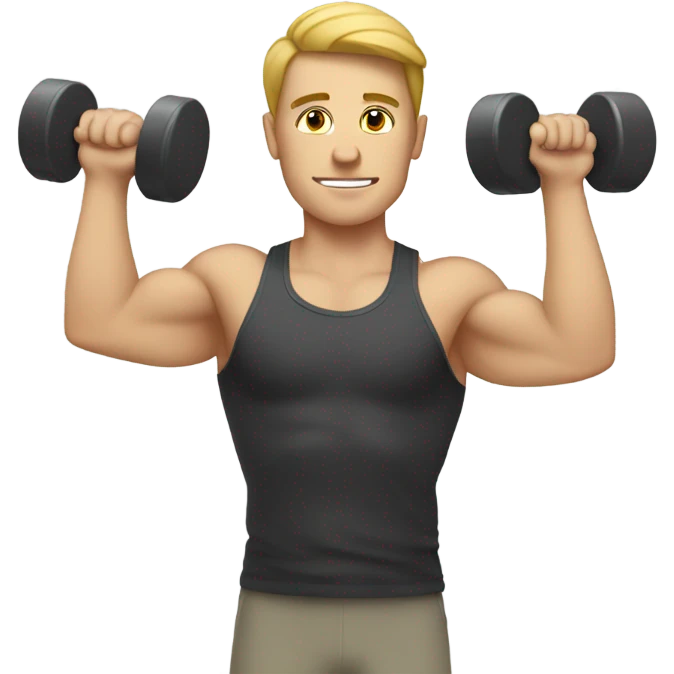 white person with dumbells emoji