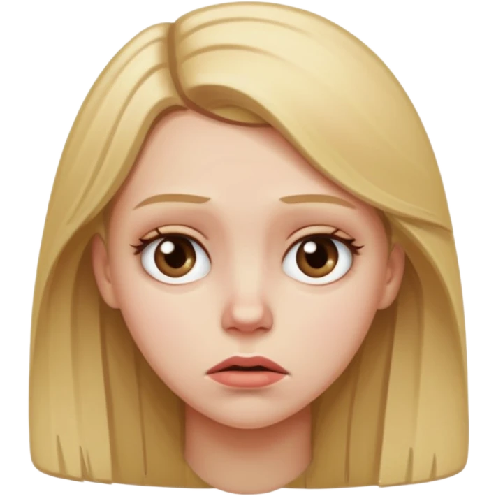 Disappointed dirty blonde white girl emoji