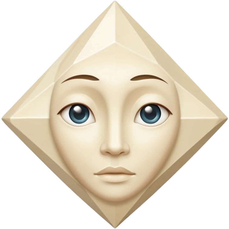 diamond shape carved from ivory. square tilted 45 degreeshead on view emoji
