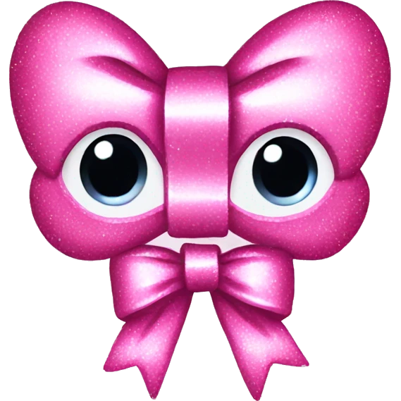 Sparkly pink bow emoji