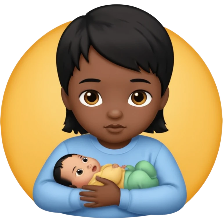 Baby black hair emoji