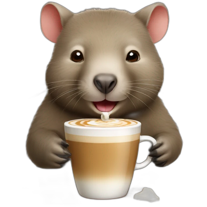 Wombat sipping on a latte emoji