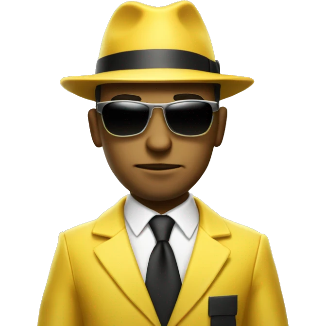 yellow suit mafia with thompson gun and sunglasses emoji