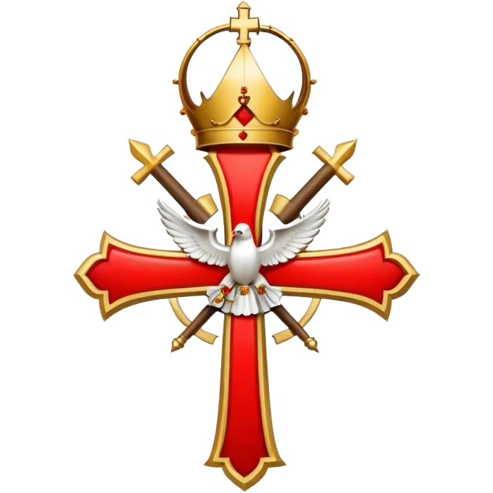 Pope's emblem with a touch of red emoji