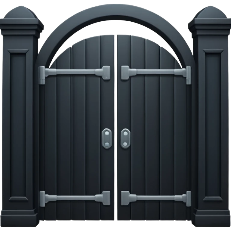 iOS emoji, minimal dark gate, sealed door, flat design emoji