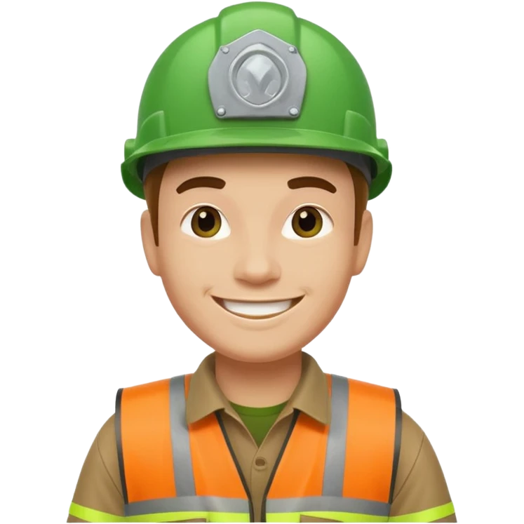 garbage man with green helmet emoji
