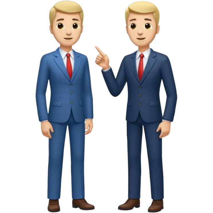 tall, lean, business men talking emoji