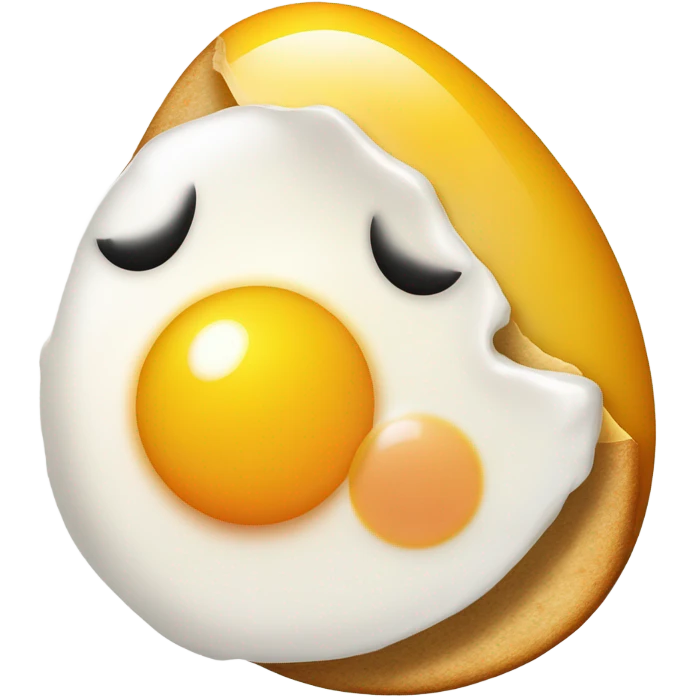 A fried egg smoking a cigarette  emoji