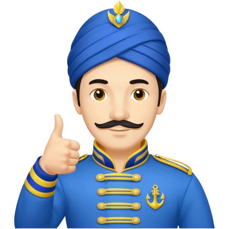 Астраханский казак показывает лайк (Синяя гимнастёрка с желтыми лампасами) emoji