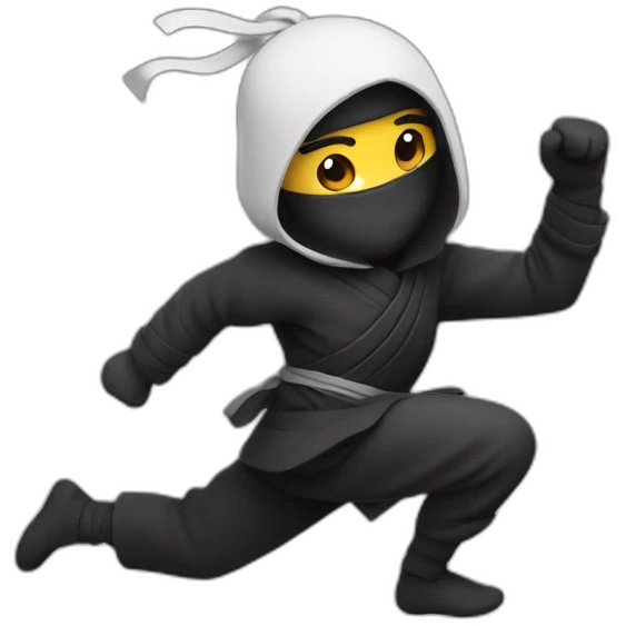 Ninja running while holding love emoji