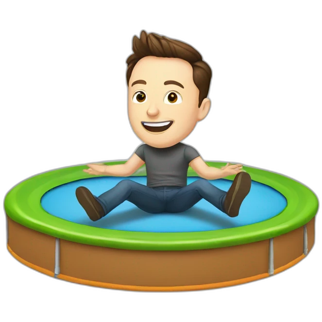Elon Musk on a trampoline emoji