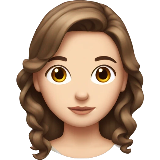 White girl with brunette hair with a bow in her hair emoji