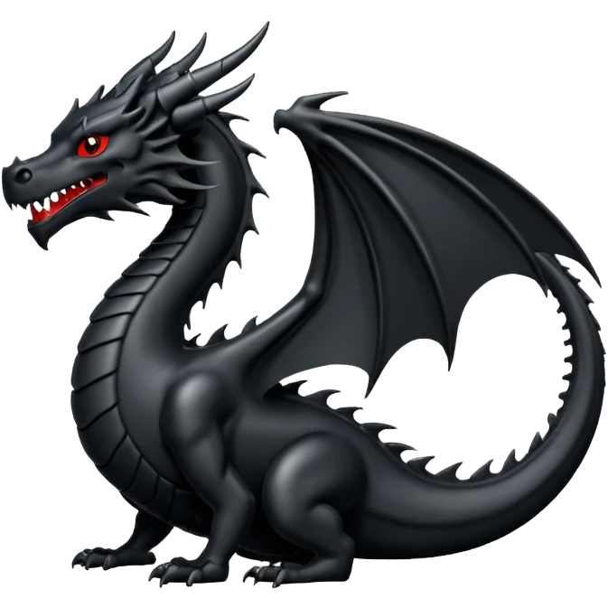 Minimalist Black dragon symbol emoji
