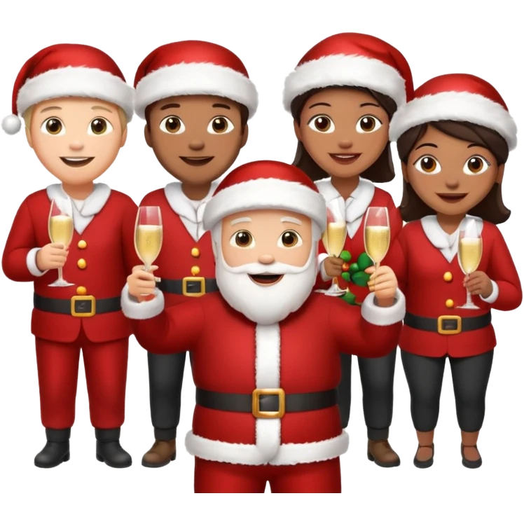 create a realistic emoji shwoing logistic workers celebrating christmas emoji
