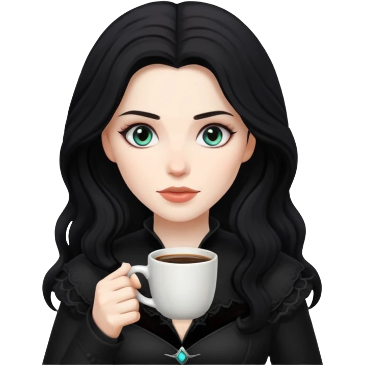 yennefer drinking coffee emoji