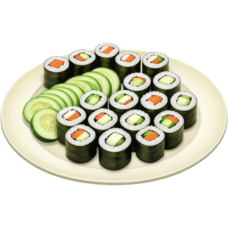 Plate of eel cucumber maki  emoji