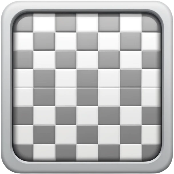 Light gray and white square with a checkered pattern 8x8 3d icon without boarder emoji