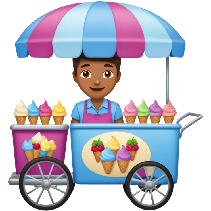 Vendor + berry cart,Ice Cream Vendor. emoji