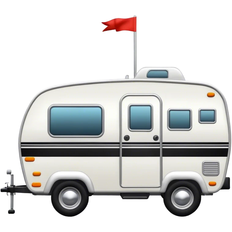 Black and white towed camper emoji